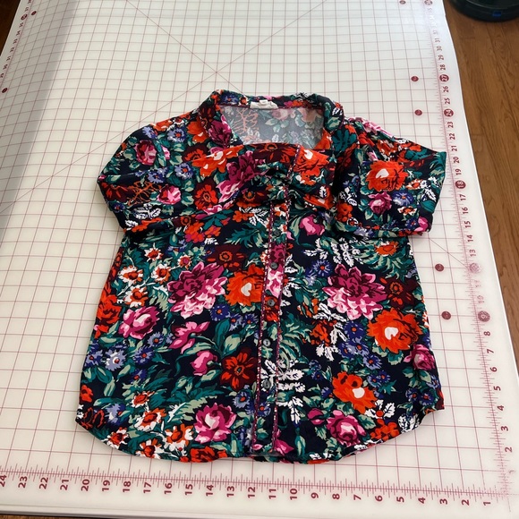Floreat Anthropologie sz xs rare multi colored floral button down blouse - Picture 2 of 16
